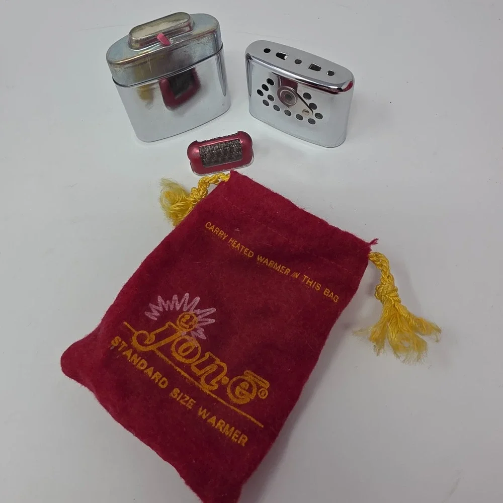 Jon-E GI Hand Warmer Standard Silver Patent Aladdin Labs Inc. USA Made Vintage